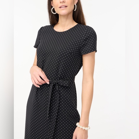 J Crew Black with Ivory Dots Suiting Dress - Picture 3 of 4